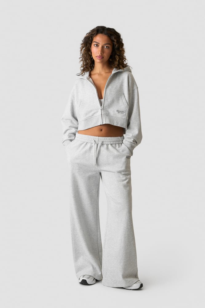 ICIW Essence Cropped Hoodie W Light Gray Melange