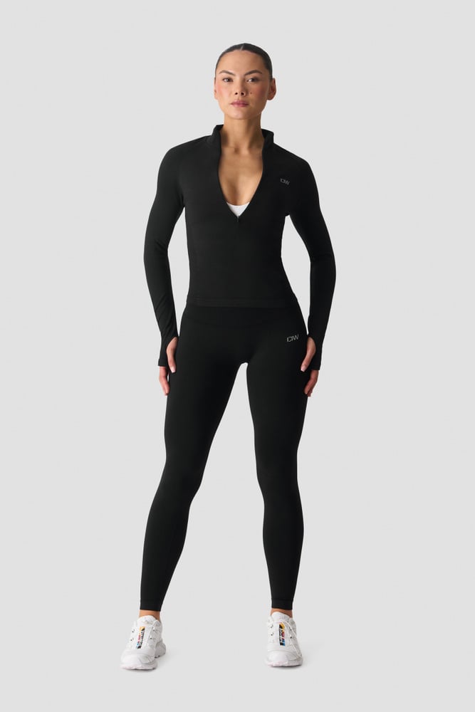 ICIW Smooth Seamless 1/2 Zip Black