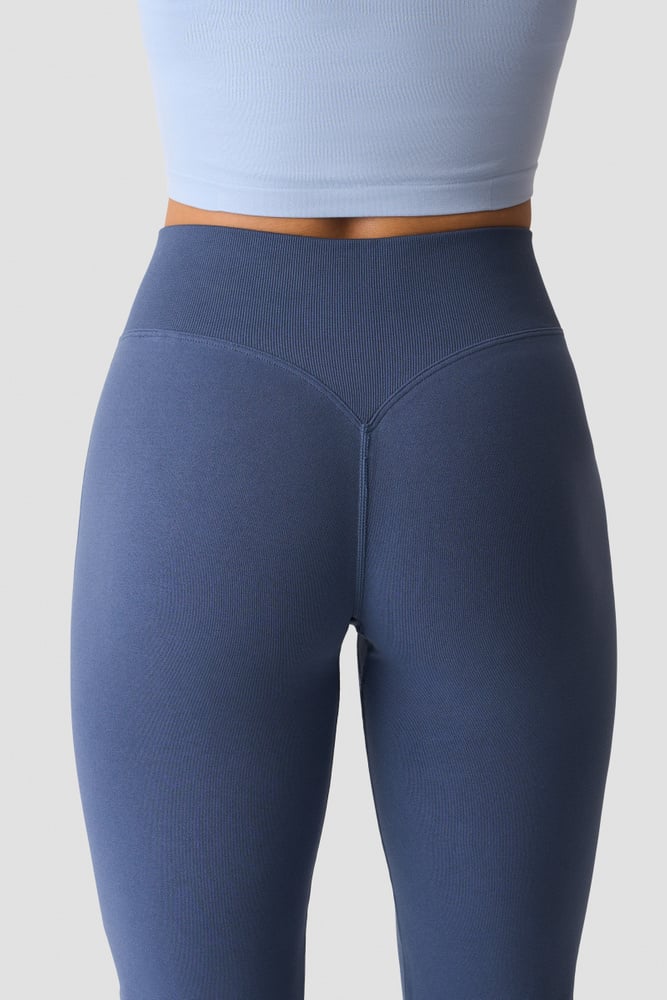 ICIW Smooth Seamless Flared Tights W Dusty Twilight Blue