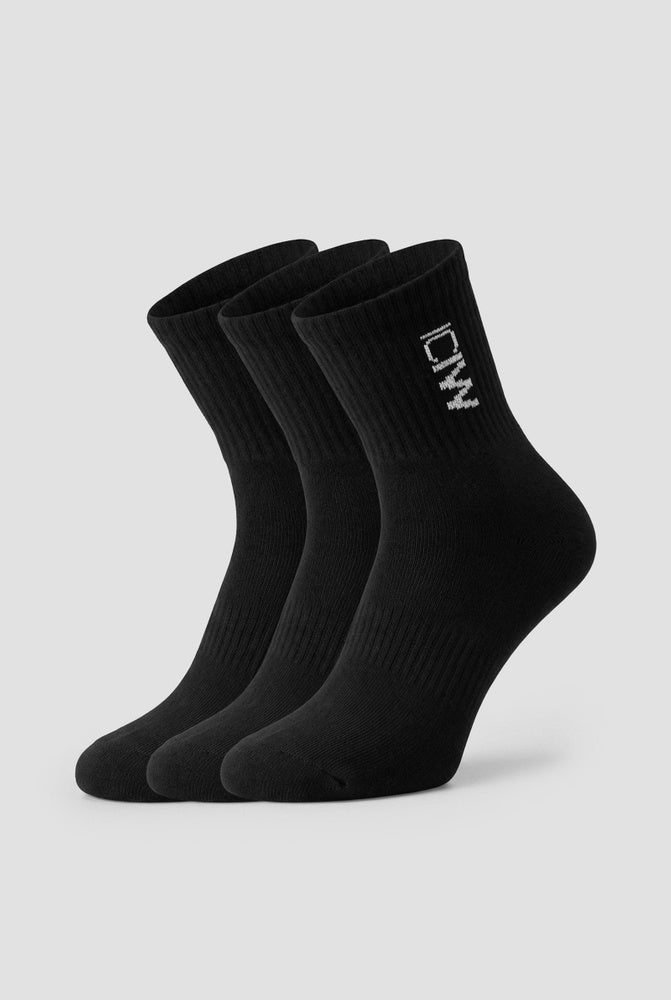 ICIW Training Mid Sock 3-Pack Black – Träningsstrumpor i svart, 3-pack