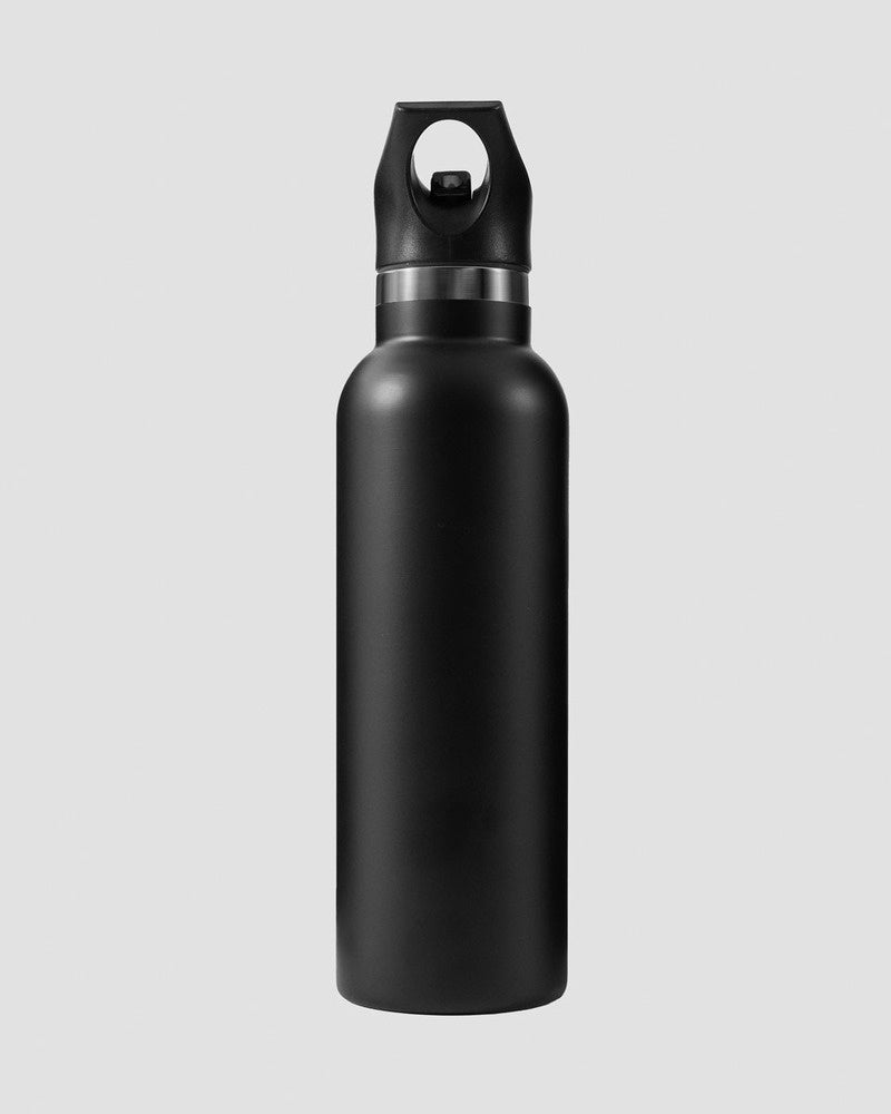 ICIW Stainless Steel Water Bottle Black with Black logo 600ml