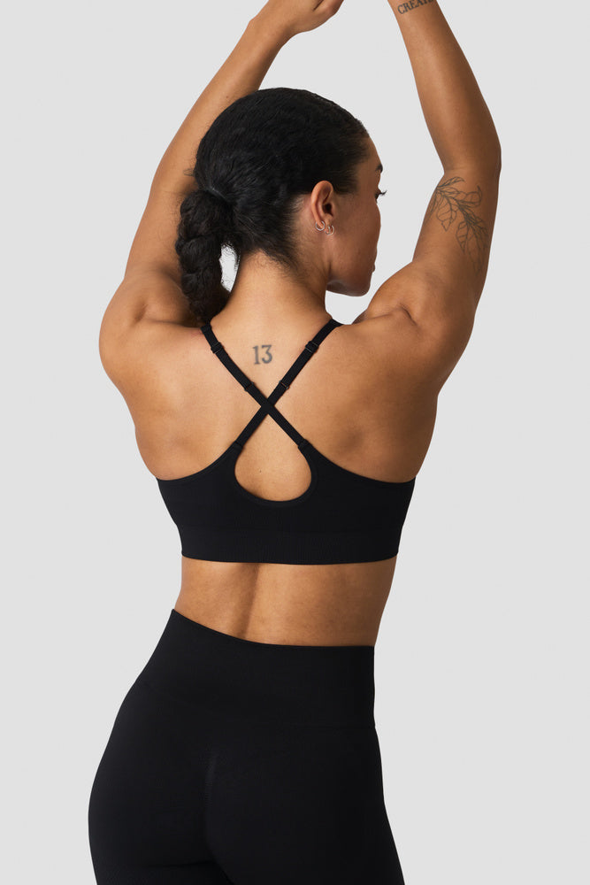 ICIW Sculpt Seamless V-neck Sports Bra Black
