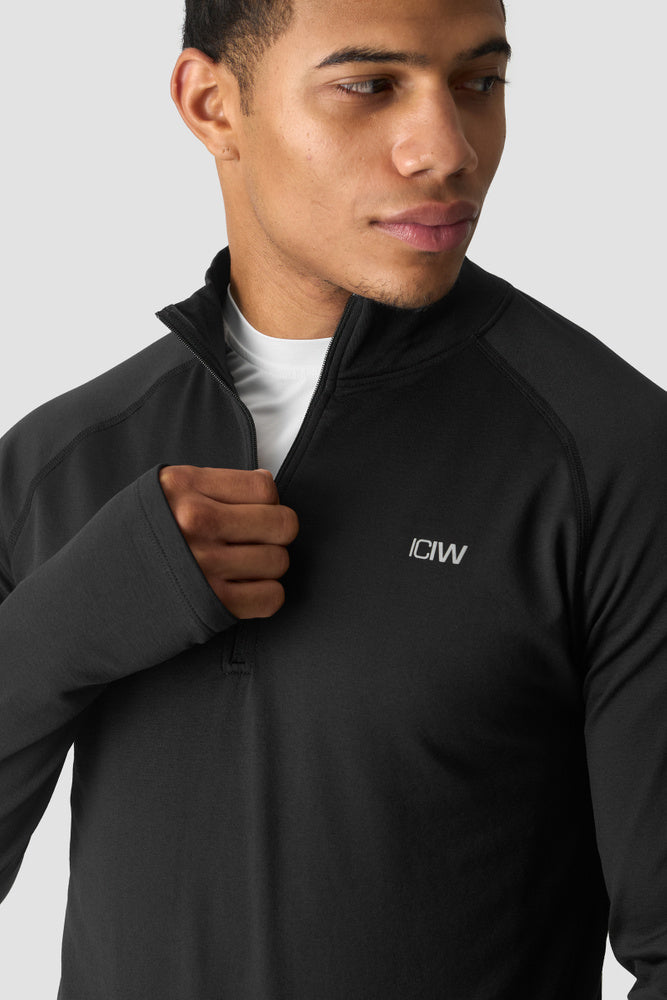 ICIW Essential 1/4 Zip Thermal Seamless Long Sleeve Black