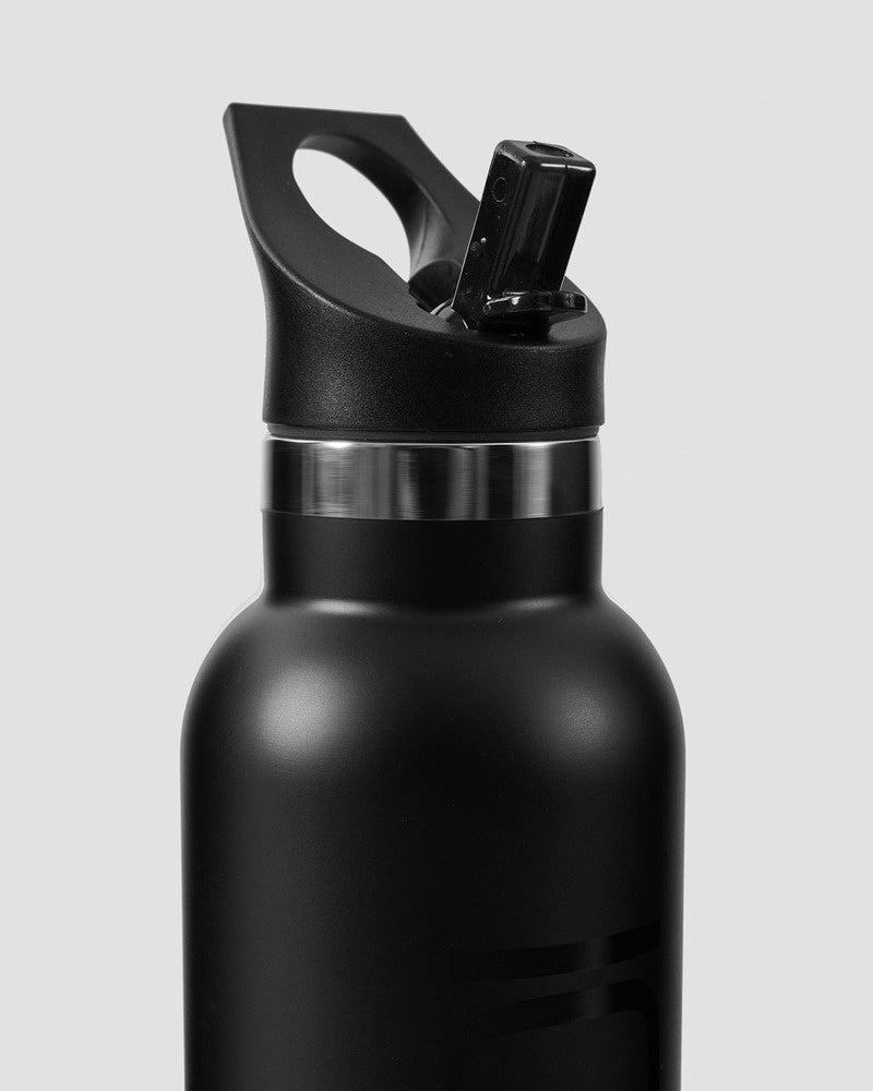 ICIW Stainless Steel Water Bottle Black with Black logo 600ml