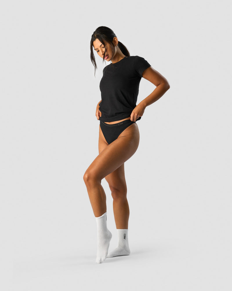 ICIW Everyday Seamless Thong 2-pack Black/White