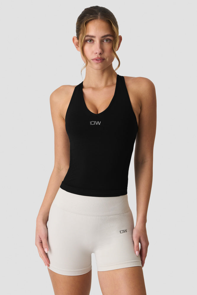 ICIW Sculpt Seamless V-neck Tank Black