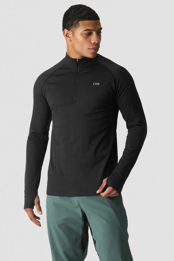 ICIW Essential 1/4 Zip Thermal Seamless Long Sleeve Black
