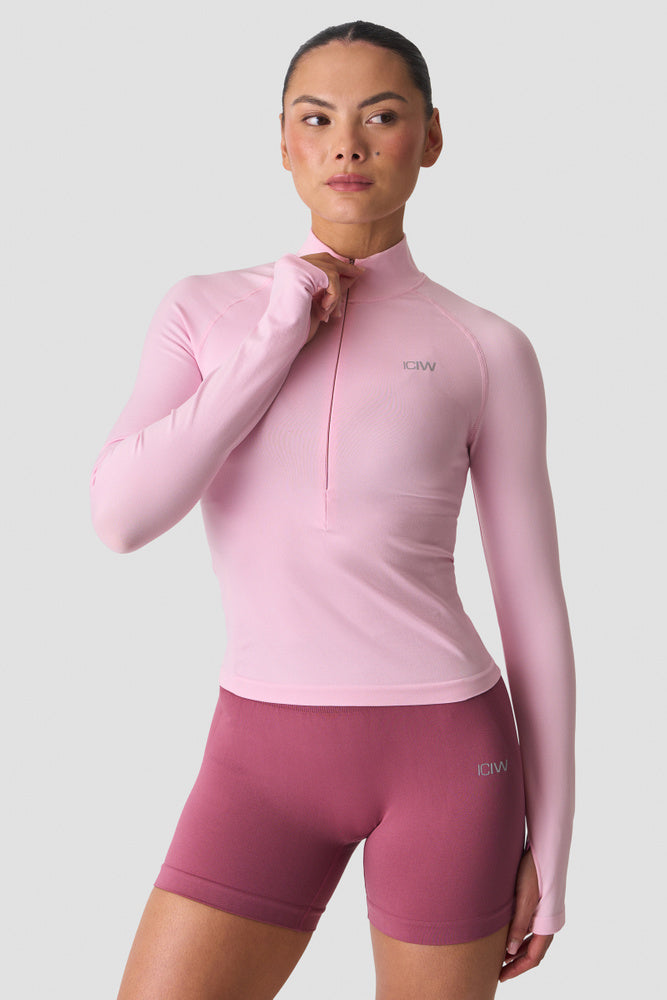 ICIW Smooth Seamless 1/2 Zip W Lady Pink