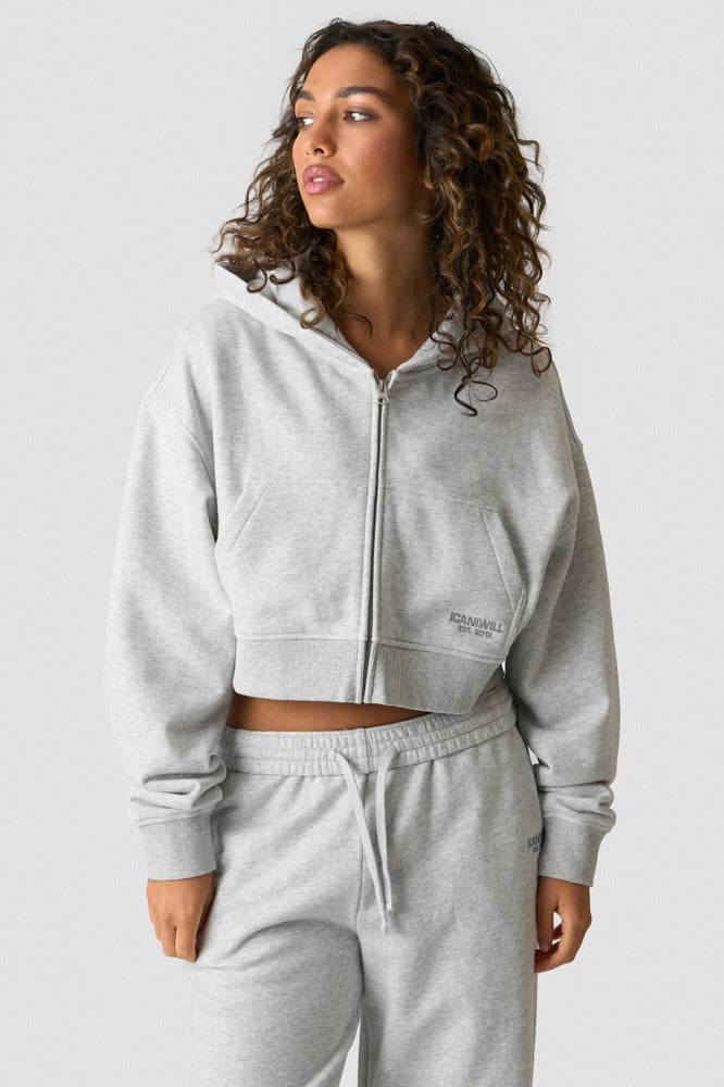 ICIW Essence Cropped Hoodie W Light Gray Melange