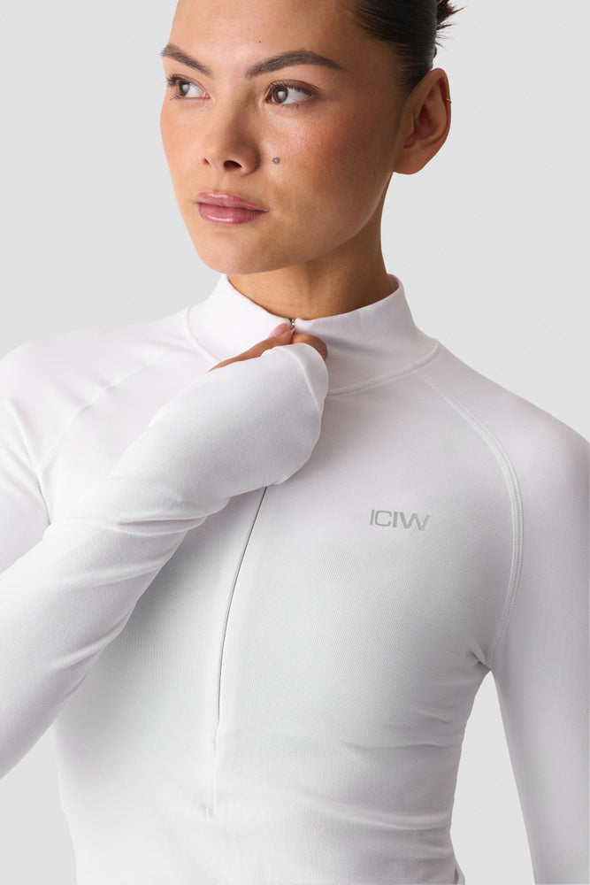 ICIW Smooth Seamless 1/2 Zip W white snow
