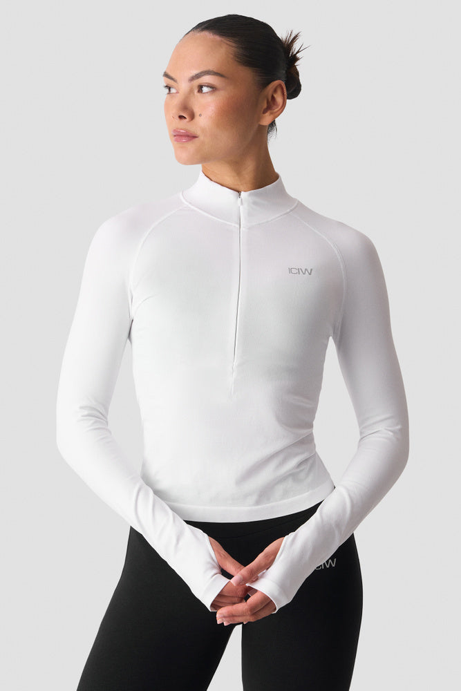 ICIW Smooth Seamless 1/2 Zip W white snow