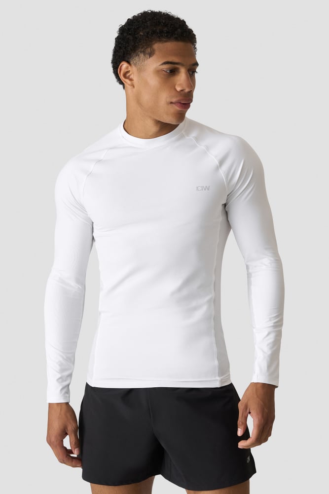 ICIW Stride Muscle Fit Long Sleeve Men White Snow – Träningslångärm muscle fit för herr i vit