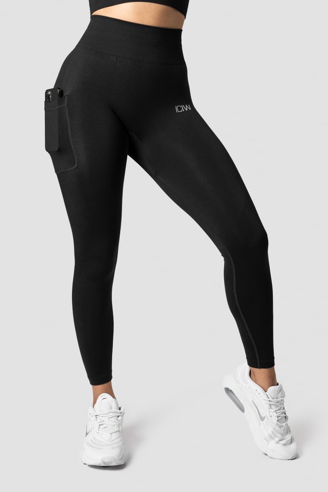 ICIW Define Seamless Pocket Tights Black – Sömlösa tights med ficka i svart