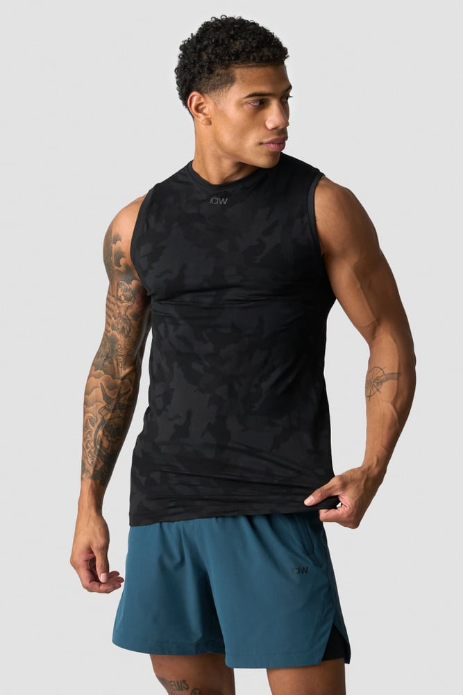 ICIW Sculpt Seamless Graphic Tank Top M Black