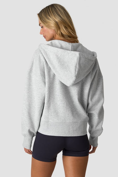 ICIW Everyday Boxy Zipper Hoodie W Light Grey Melange (13830069)