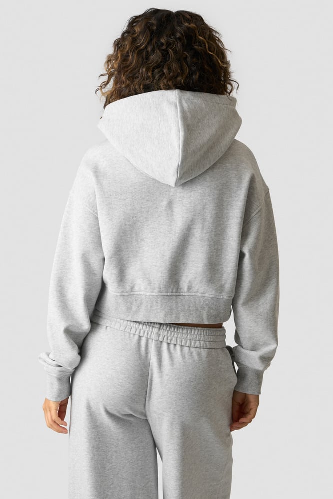 ICIW Essence Cropped Hoodie W Light Gray Melange