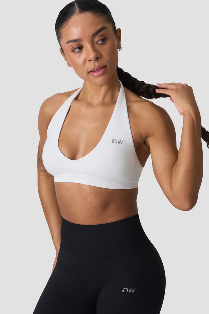ICIW Define Seamless Halter Sports Bra White Snow – Sömlös halter-sport-bh i vitt