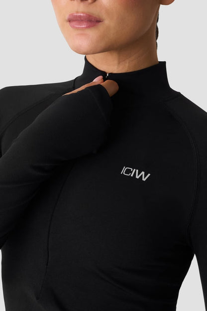 ICIW Smooth Seamless 1/2 Zip  Black