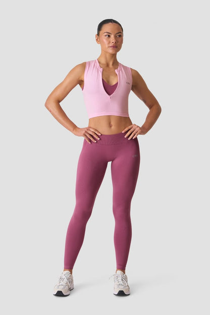 ICIW Smooth Seamless 1/2 Zip Tank W Lady Pink