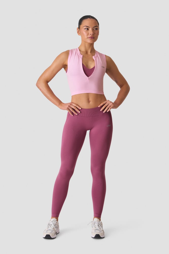 ICIW Smooth Seamless 1/2 Zip Tank W Lady Pink