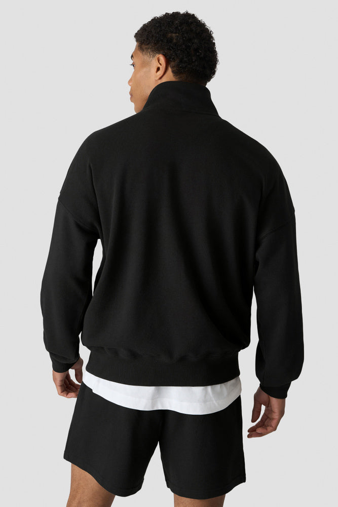 ICIW Everyday Terry Relaxed 1/4 Zip Piping Sweatshirt Black