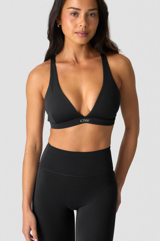 ICIW Luxe V-neck Sports Bra W Black
