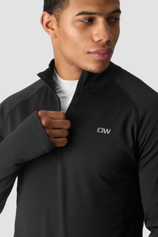 ICIW Essential 1/4 Zip Thermal Seamless Long Sleeve Black