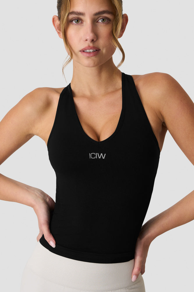 ICIW Sculpt Seamless V-neck Tank Black
