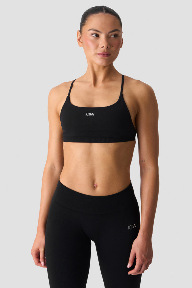 ICIW Smooth Seamless Open-Back Sports Bra Black