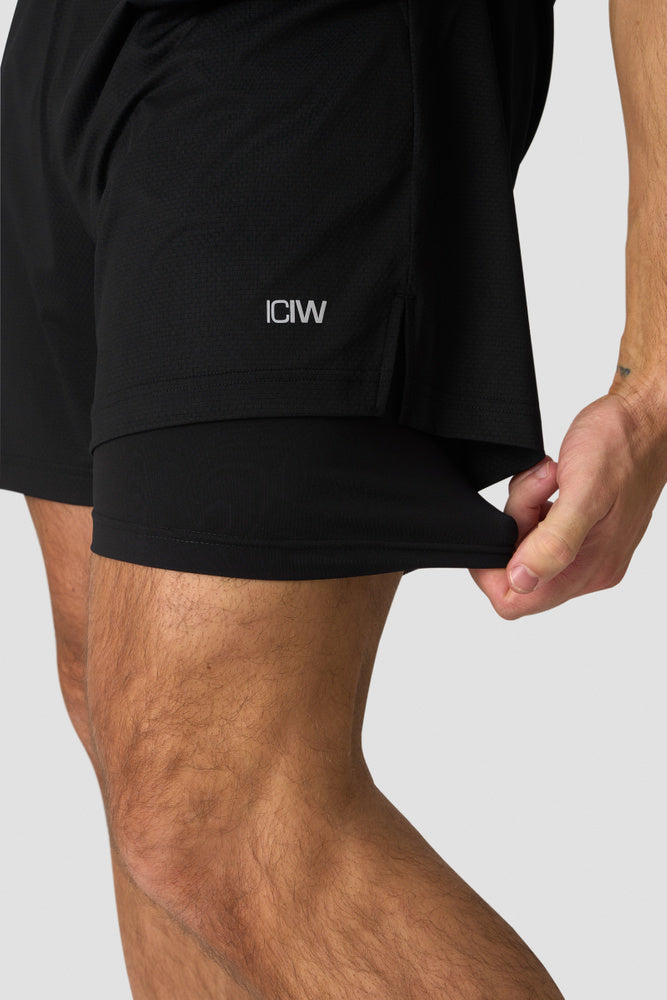 ICIW Stride 2-in-1 Shorts Black