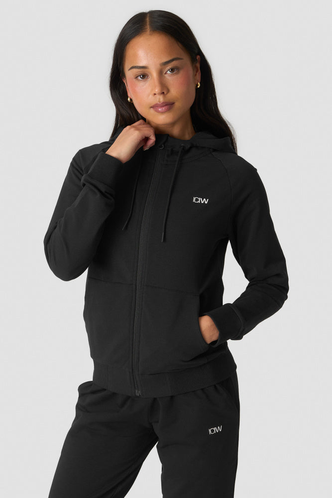 ICIW Activity Zip Hoodie W Black – Tränings zip-hoodie för dam I svart
