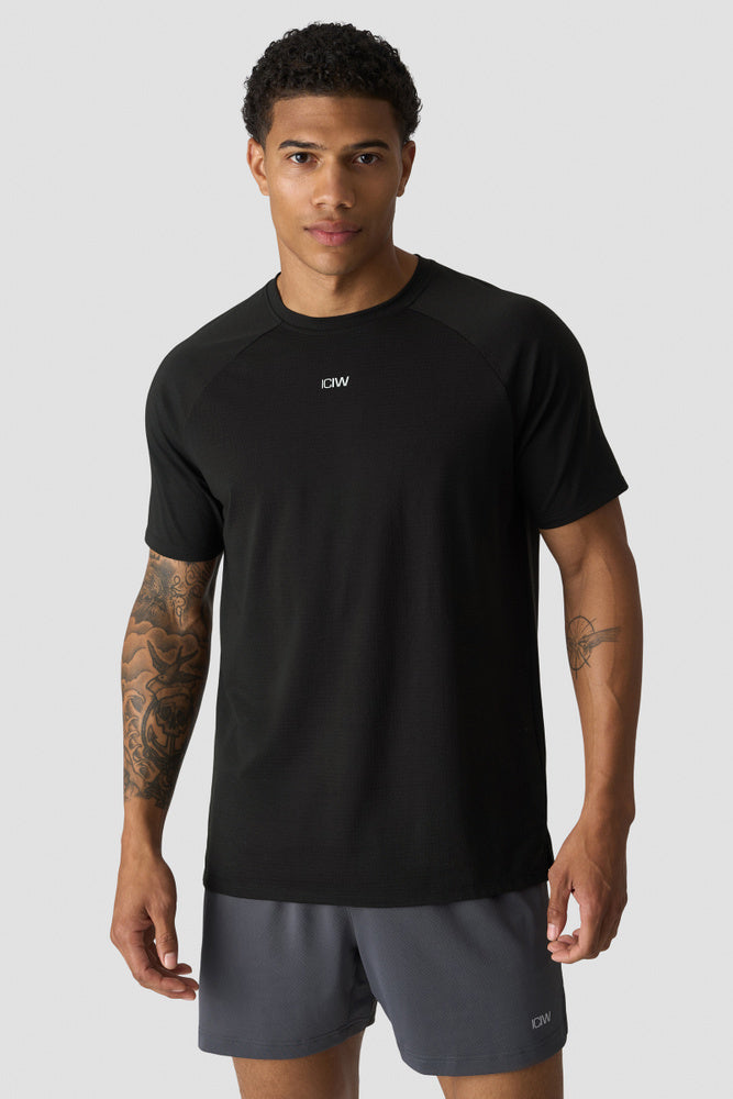 ICIW Stride Raglan Tee Dri-Release Black