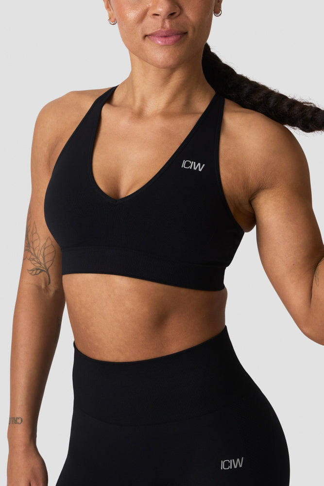 ICIW Sculpt Seamless V-neck Sports Bra Black