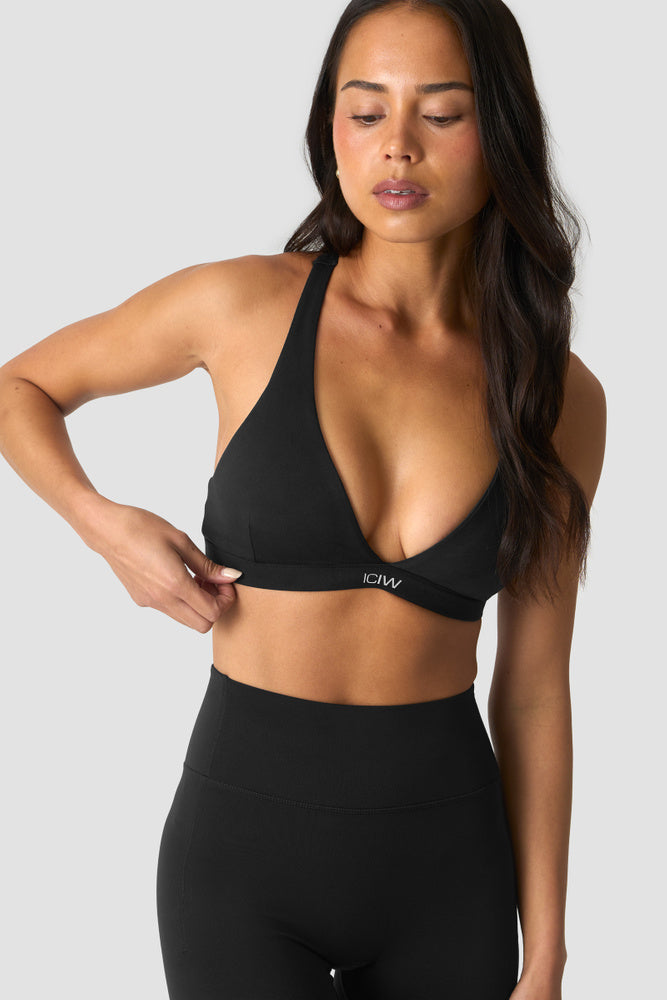 ICIW Luxe V-neck Sports Bra W Black