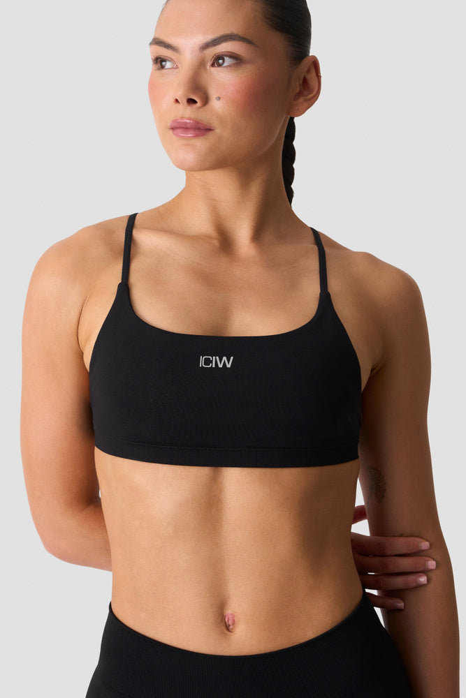 ICIW Smooth Seamless Open-Back Sports Bra Black