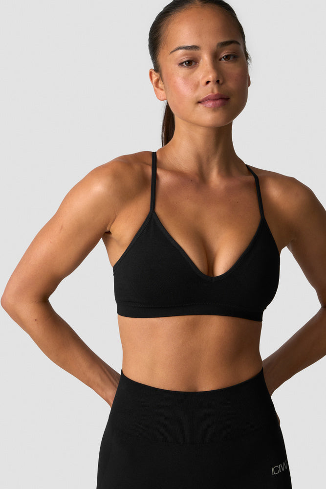 ICIW Smooth Seamless Strappy Sports Bra Black