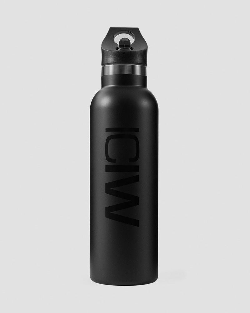 ICIW Stainless Steel Water Bottle Black 600ml – Vattenflaska i rostfritt stål, svart