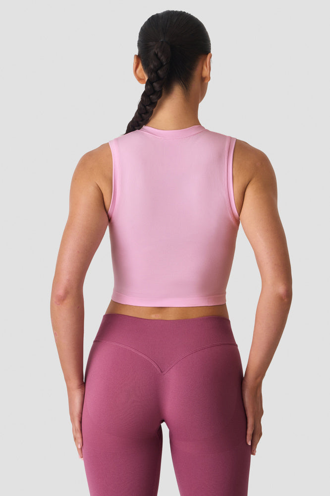 ICIW Smooth Seamless 1/2 Zip Tank W Lady Pink