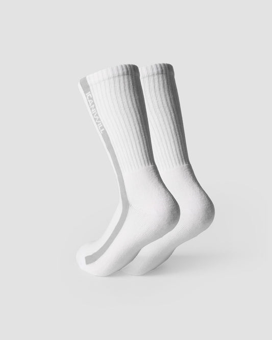 ICIW Vertical Striped Socks 2-pack Light Grey Melange