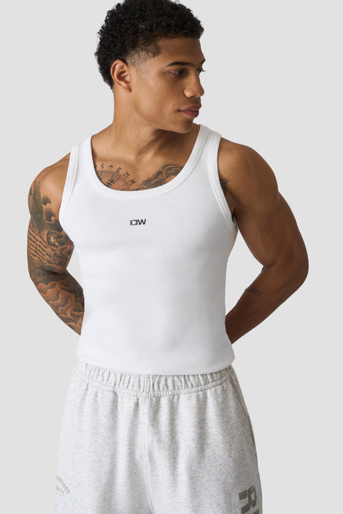 ICIW Grit Ribbed Tank M white snow